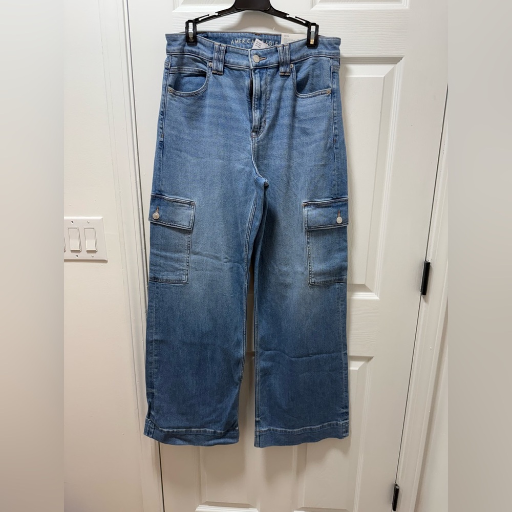 American Eagle Outfitters Blue Wide Leg Jeans